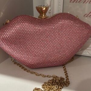 Pink Rhinestone Clutch Bag